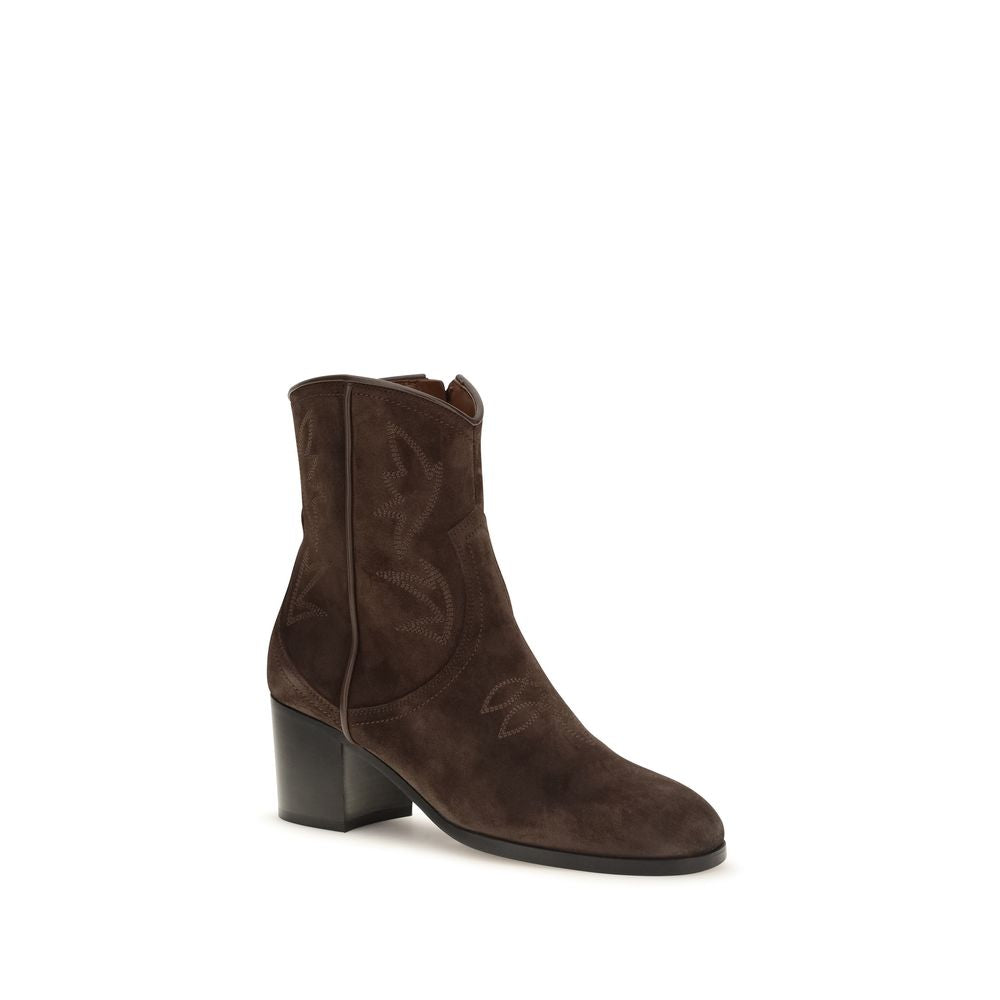 Brown Suede Leather Ankle Boots