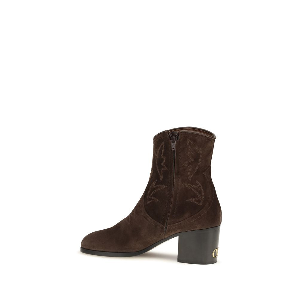 Brown Suede Leather Ankle Boots