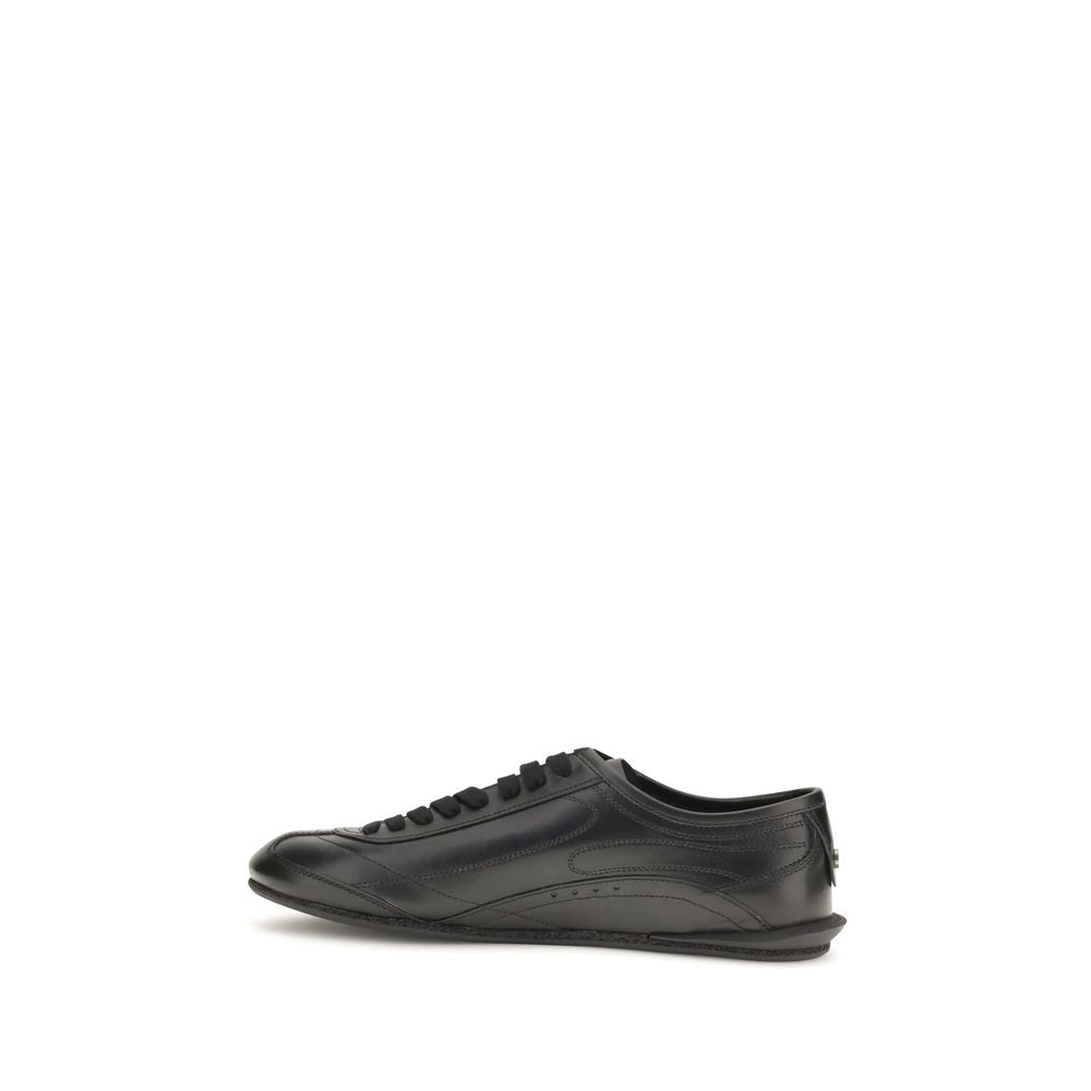 Black Calf Leather Bos Taurus Low Top Sneakers