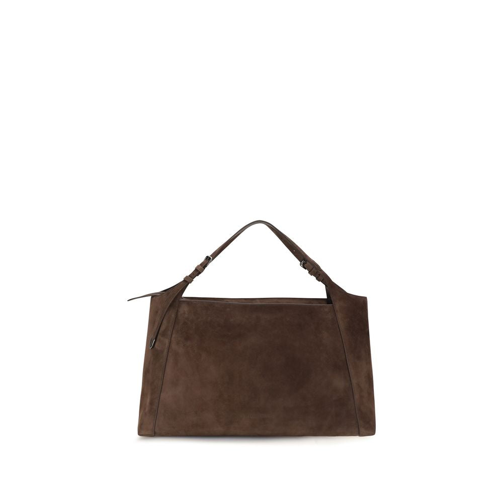 Brown Suede Leather Handbag