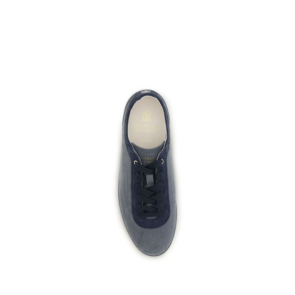 Gray Calf Leather Bos Taurus Low Top Sneakers