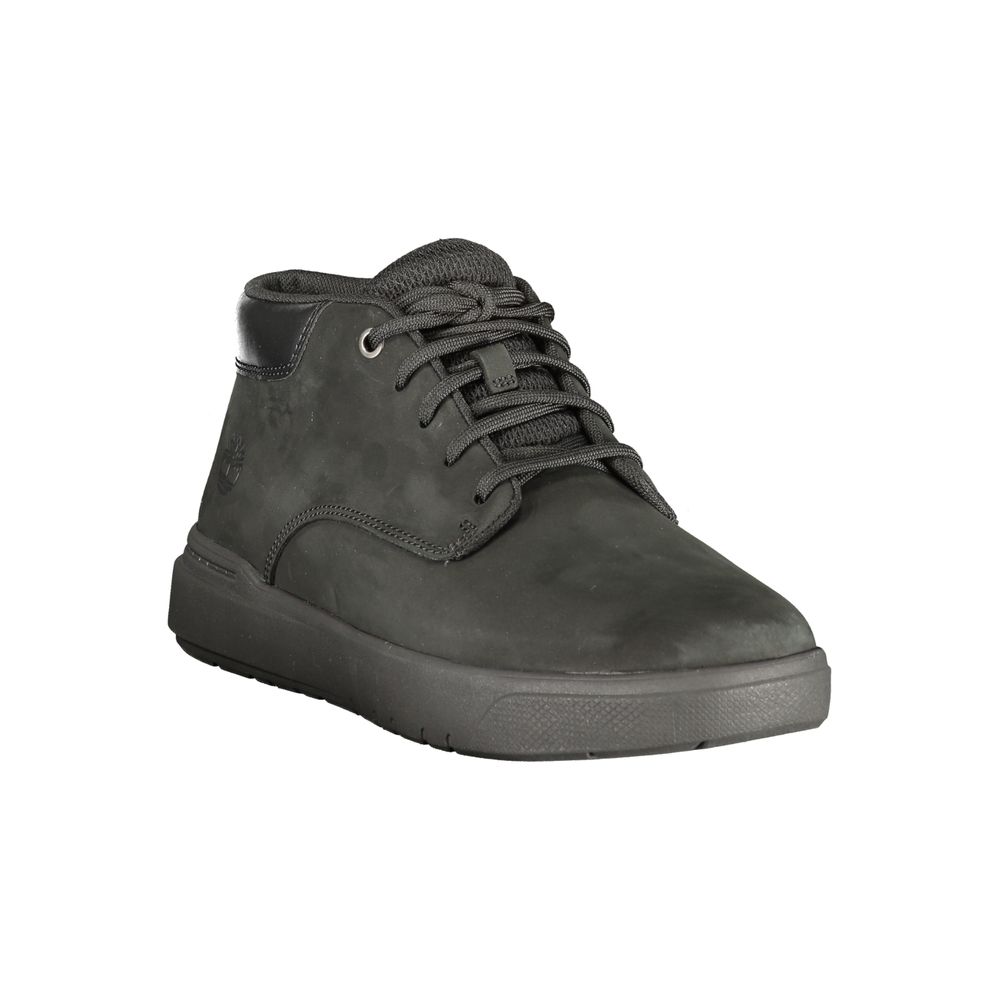 Black Polyester Mens Sneaker