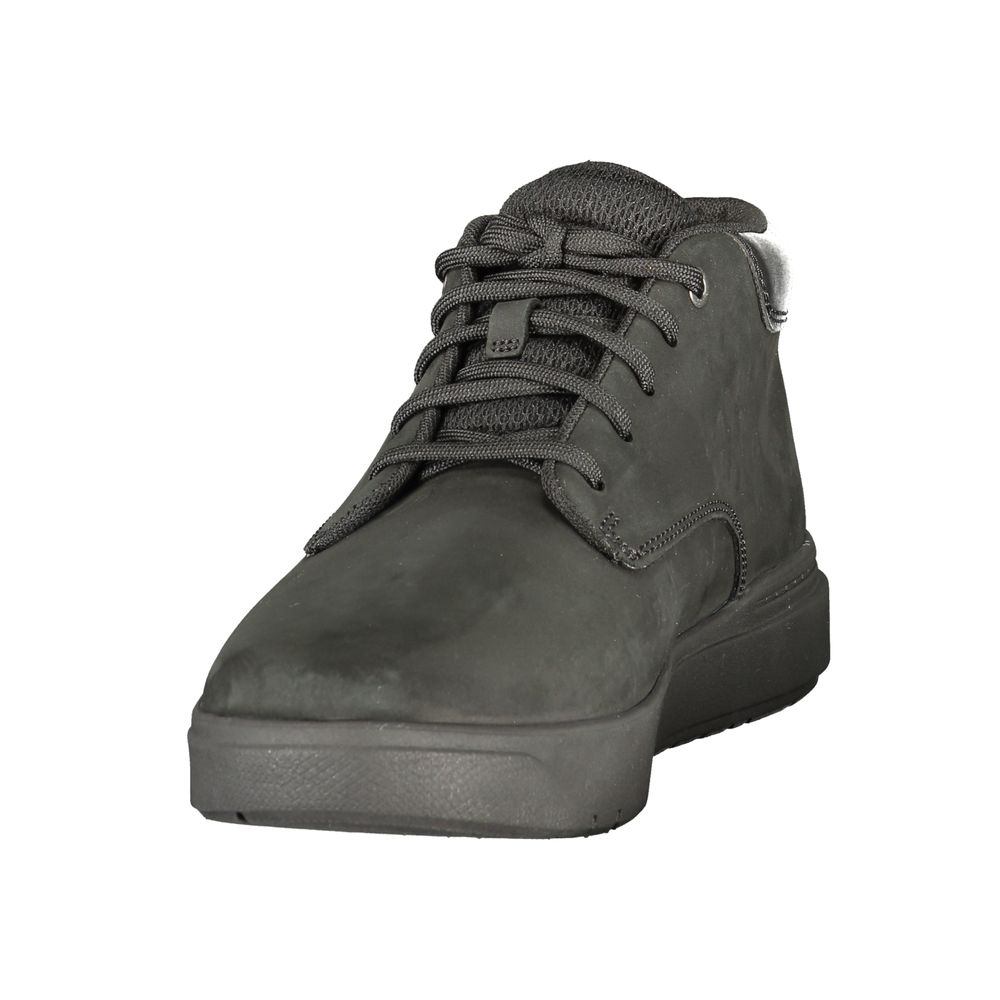 Black Polyester Mens Sneaker