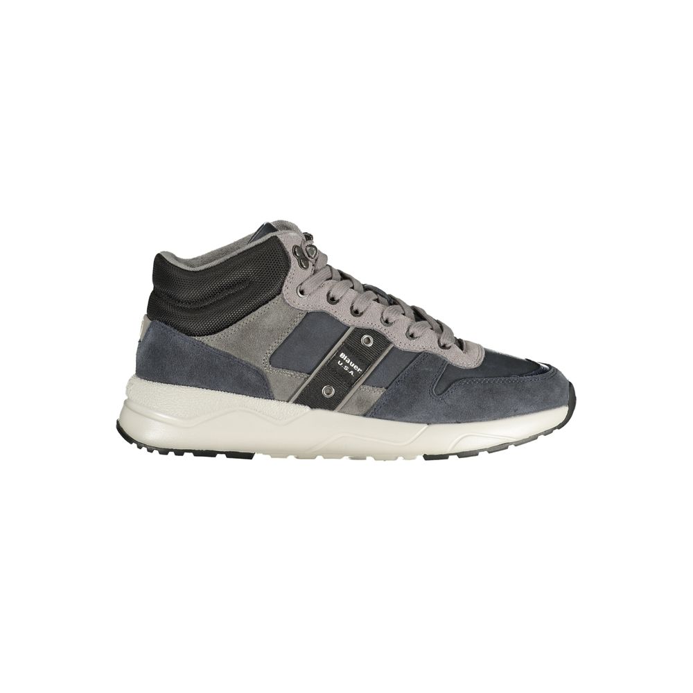 Blue Polyester Athletic Sneakers