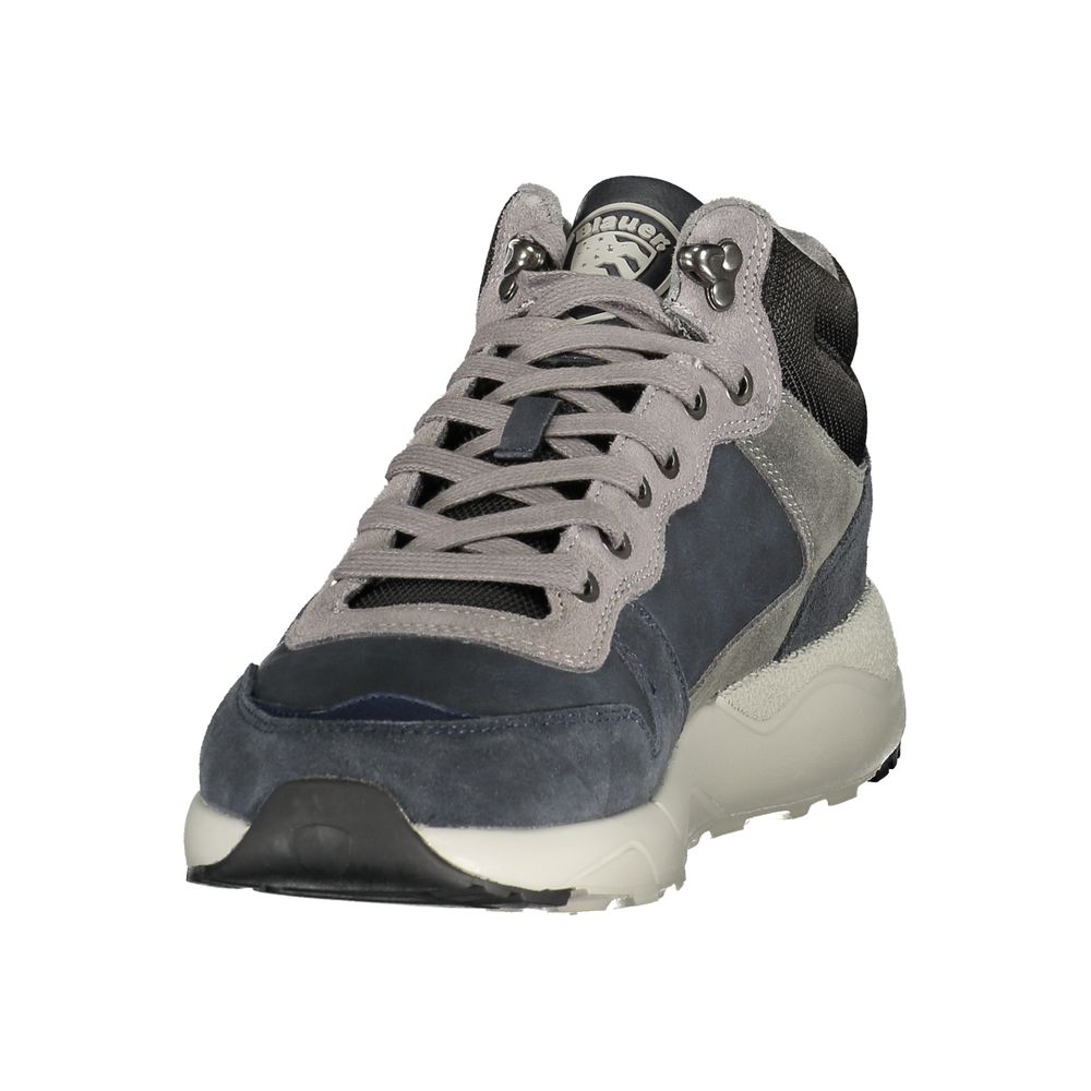 Blue Polyester Athletic Sneakers