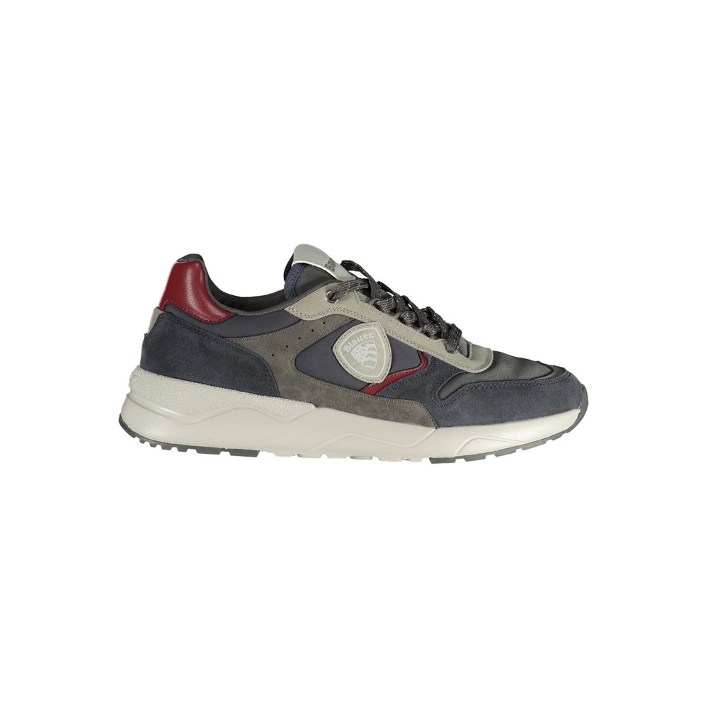 Blue Polyester Athletic Sneakers