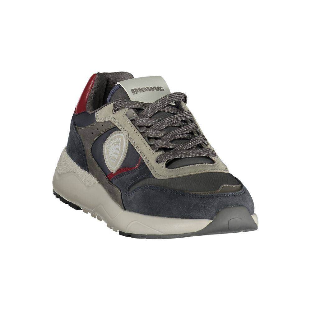 Blue Polyester Athletic Sneakers