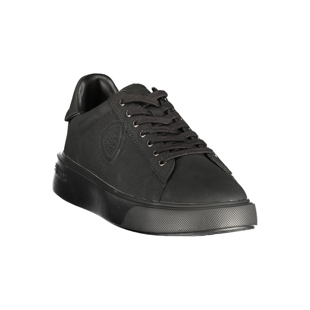 Black Polyester Athletic Sneakers