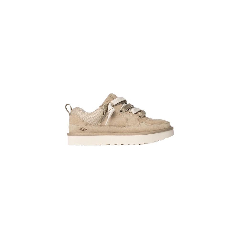 Beige Suede Leather Chunky Sneakers