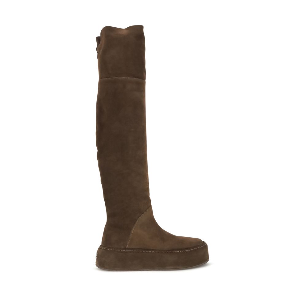 Brown Suede Leather Over The Knee