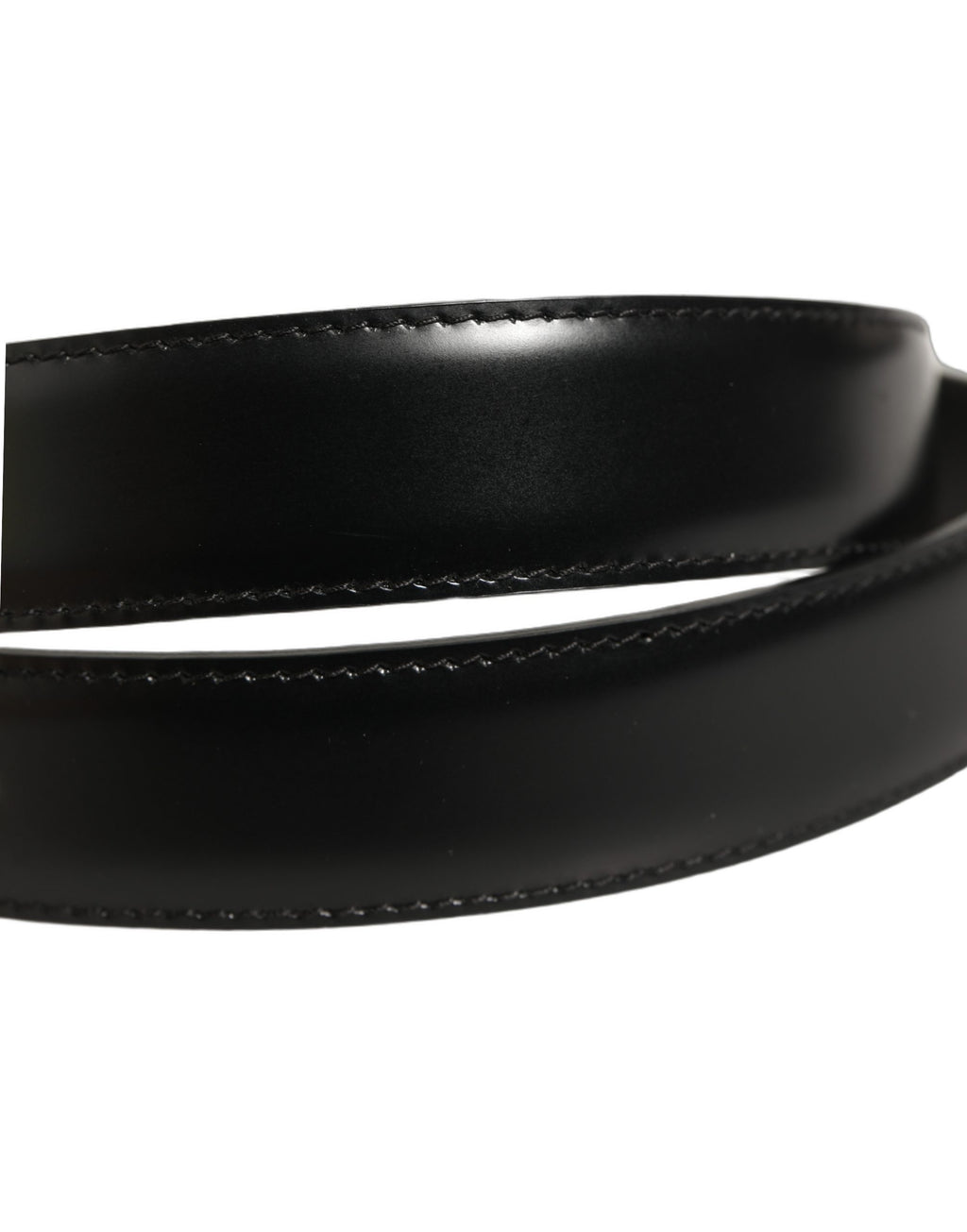 Black Classic Leather Gold Tone Buckle Belt