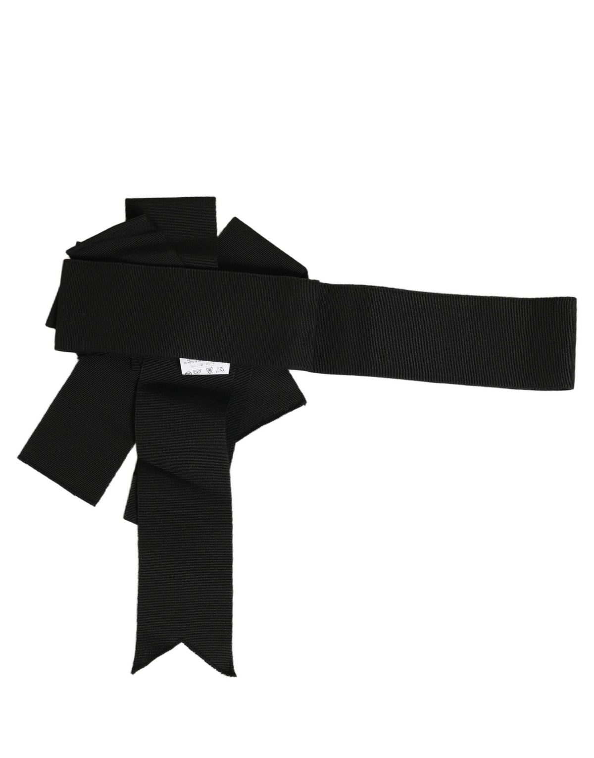 Black Cotton Wrap Around Tie Cintura Belt