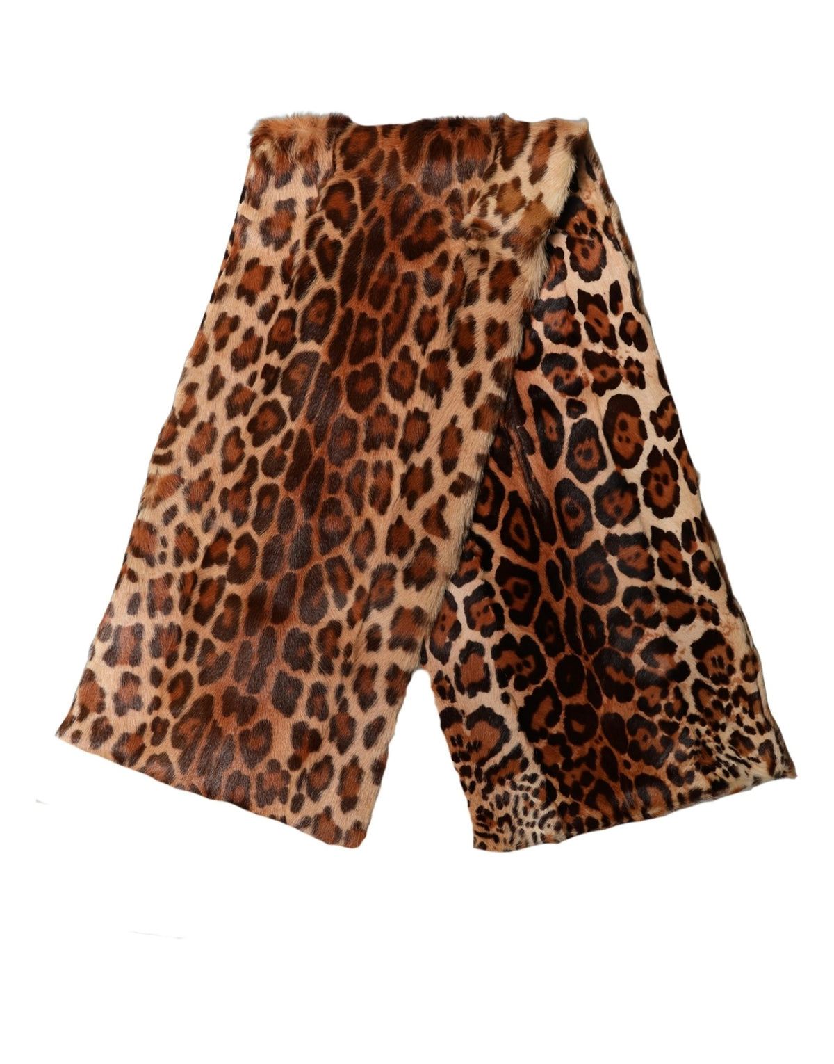 Brown Leopard Printed Goat Hair Shawl Scarf