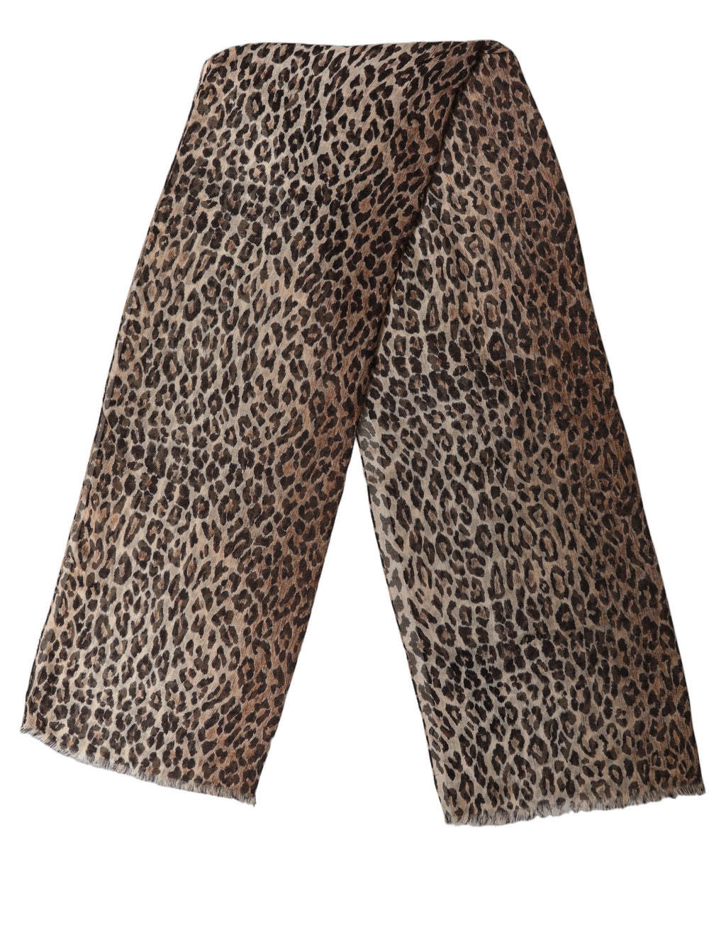Brown Leopard Cashmere Shawl Stole Scarf