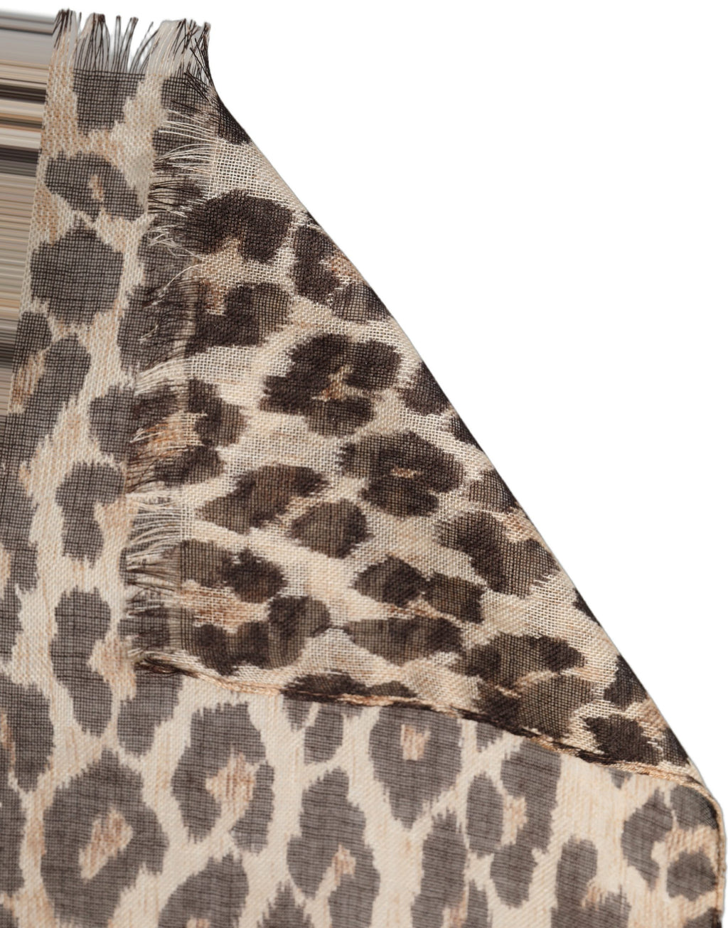 Brown Leopard Cashmere Shawl Stole Scarf