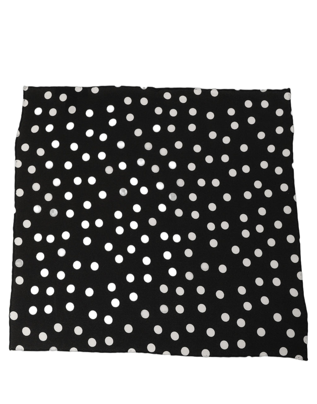 Black White Polka Dot Square Foulard Scarf
