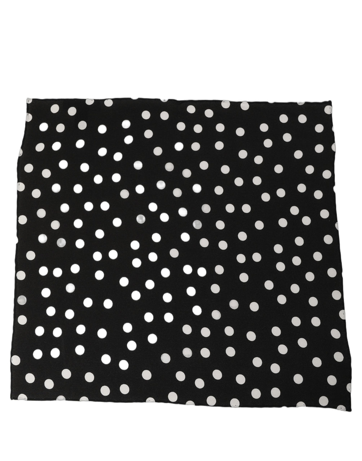 Black White Polka Dot Square Foulard Scarf