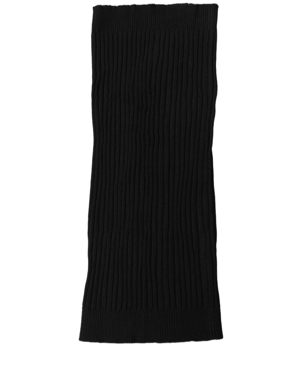 Black Cashmere Ribbed Knit Neck Warmer