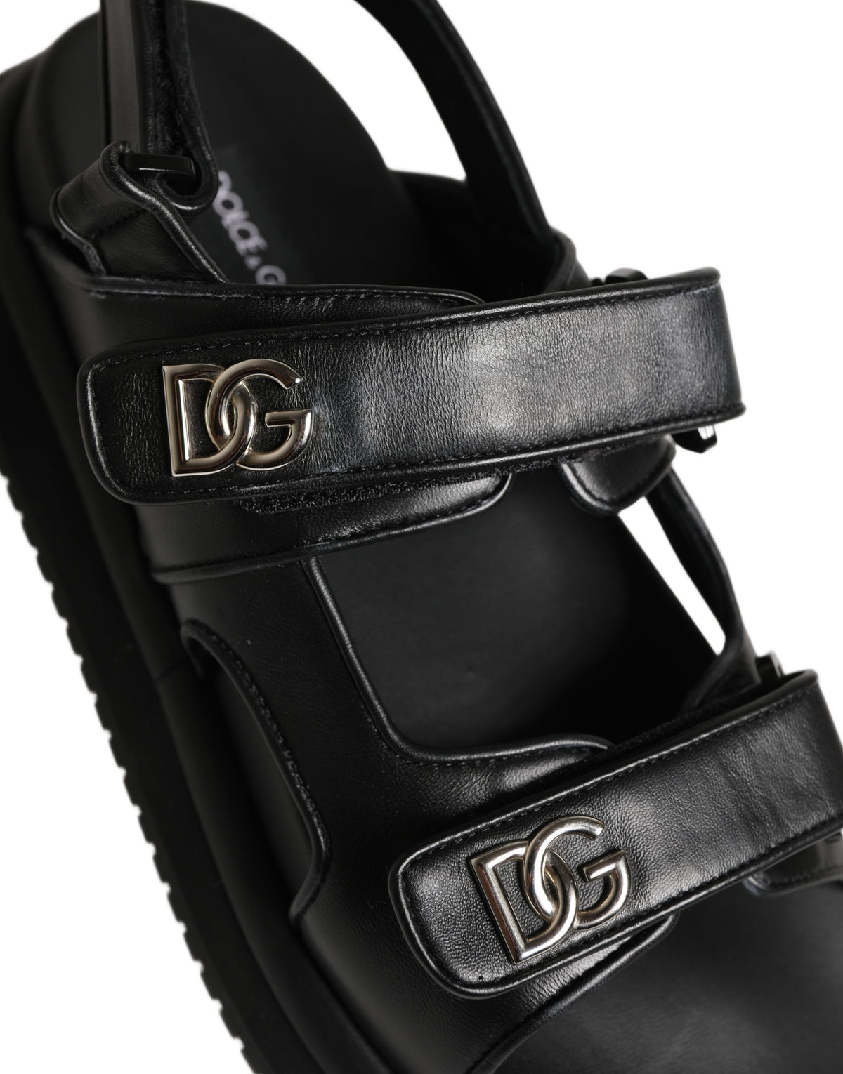 Black DG Logo Sandals Flats Slippers Shoes