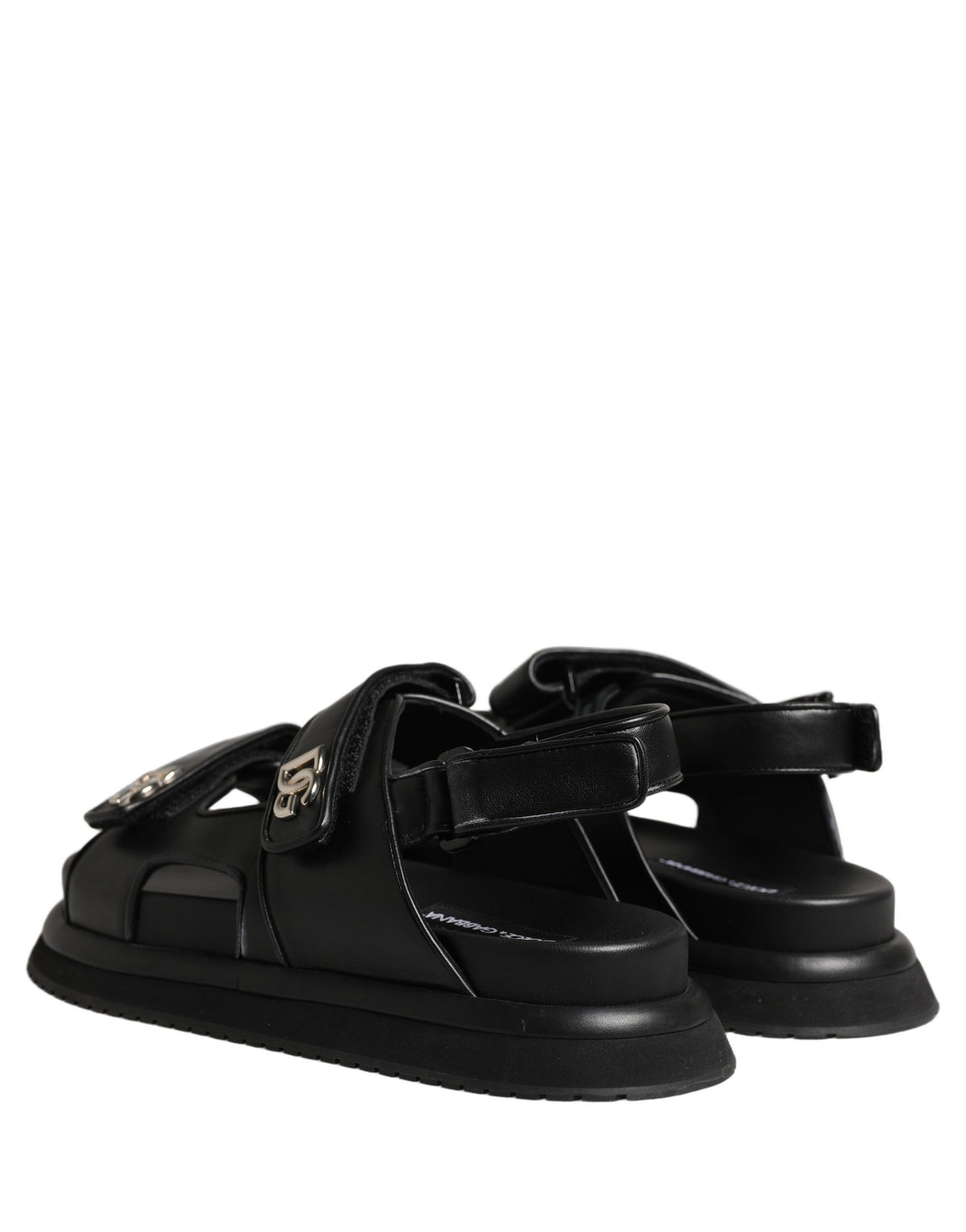 Black DG Logo Sandals Flats Slippers Shoes