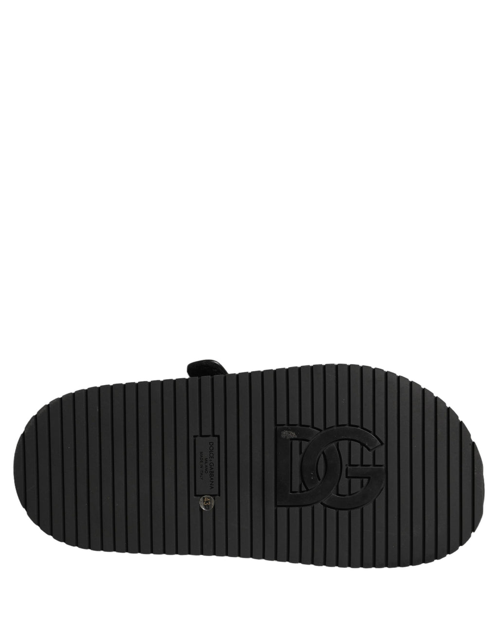 Black DG Logo Sandals Flats Slippers Shoes