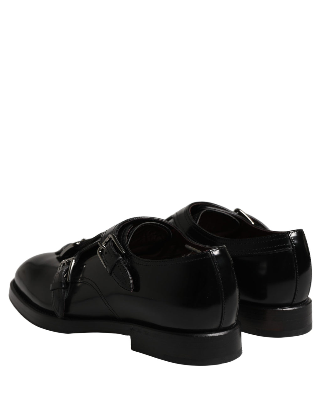 Black Leather Monk Strap Formal Dress Shoes