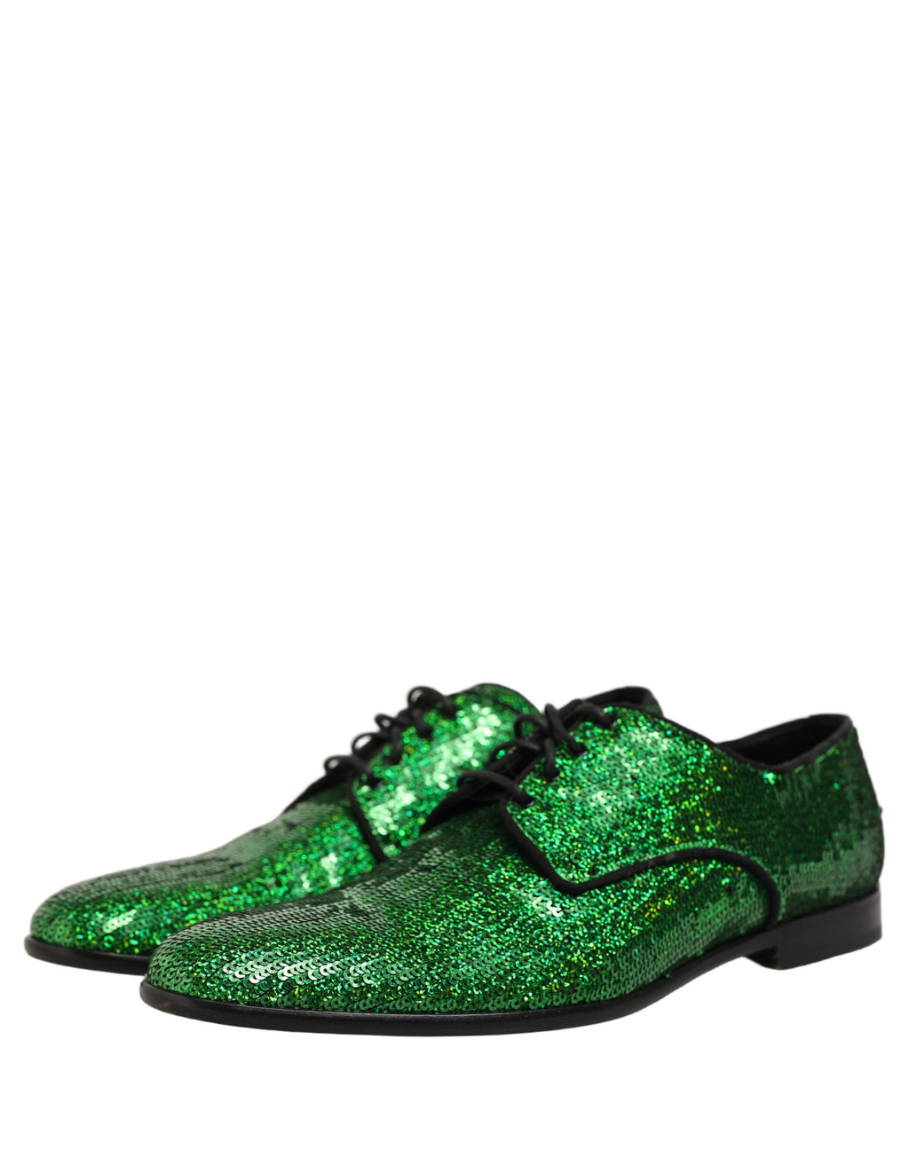Dress Green Sequined Lace Up Men Derby Shoes