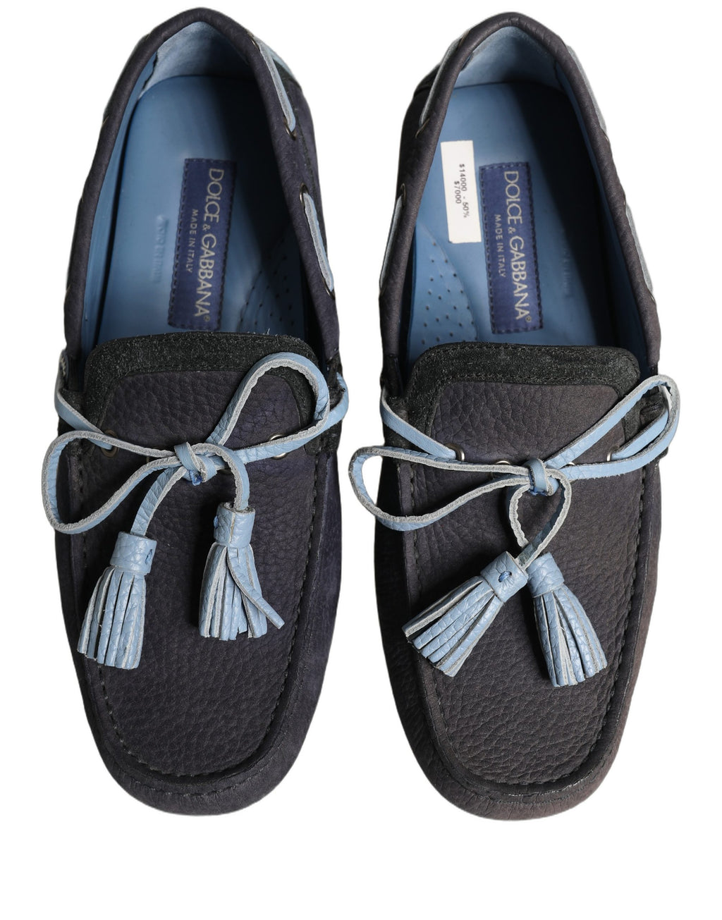 Navy Blue Suede Leather Tassel Loafers Shoes