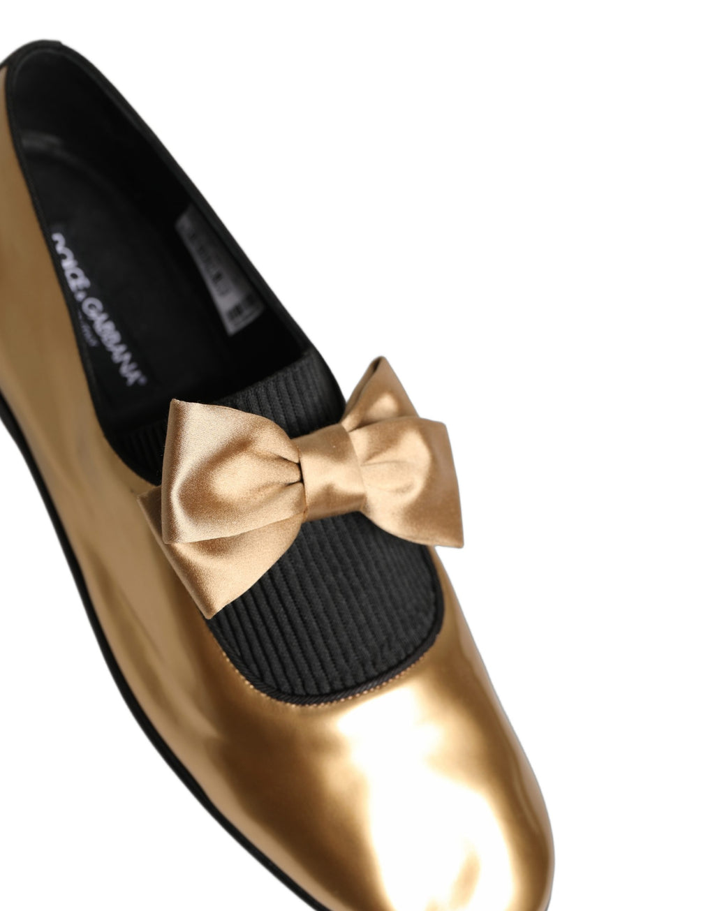 Metallic Gold Leather Flats Loafers Shoes