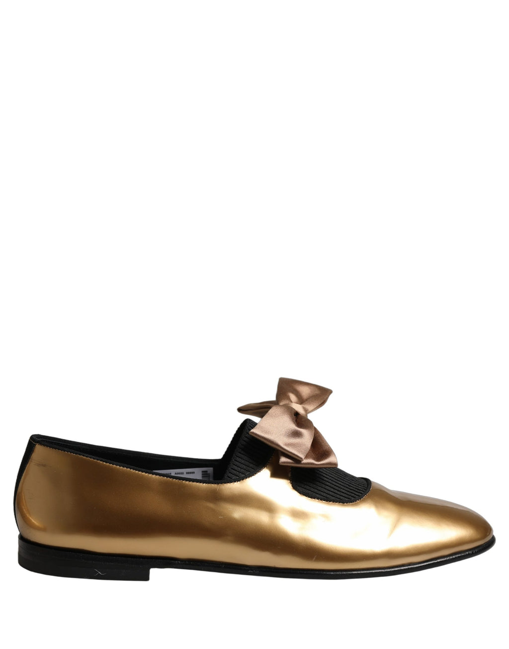 Metallic Gold Leather Flats Loafers Shoes