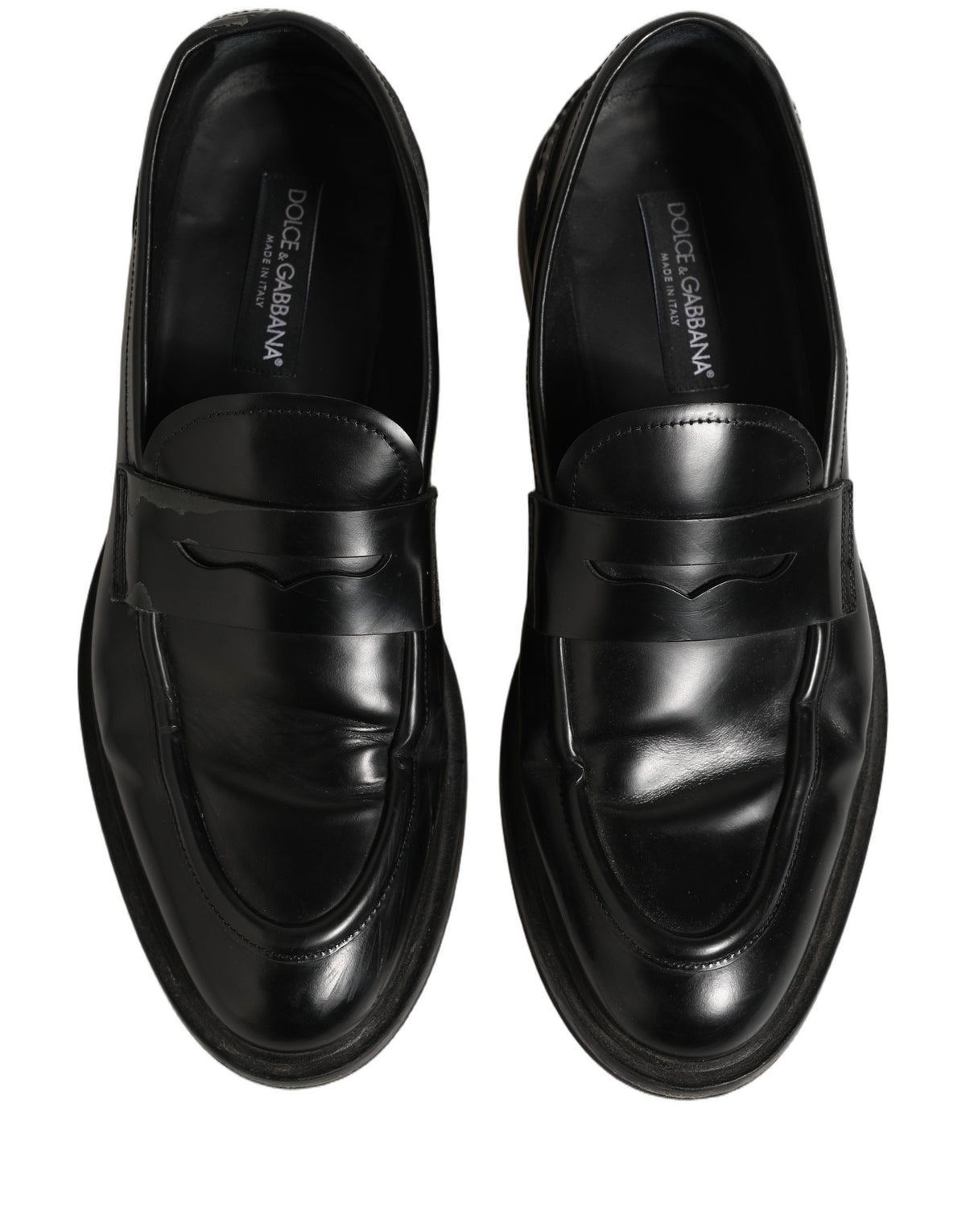 Black Brushed Calf Leather Loafers Shoes