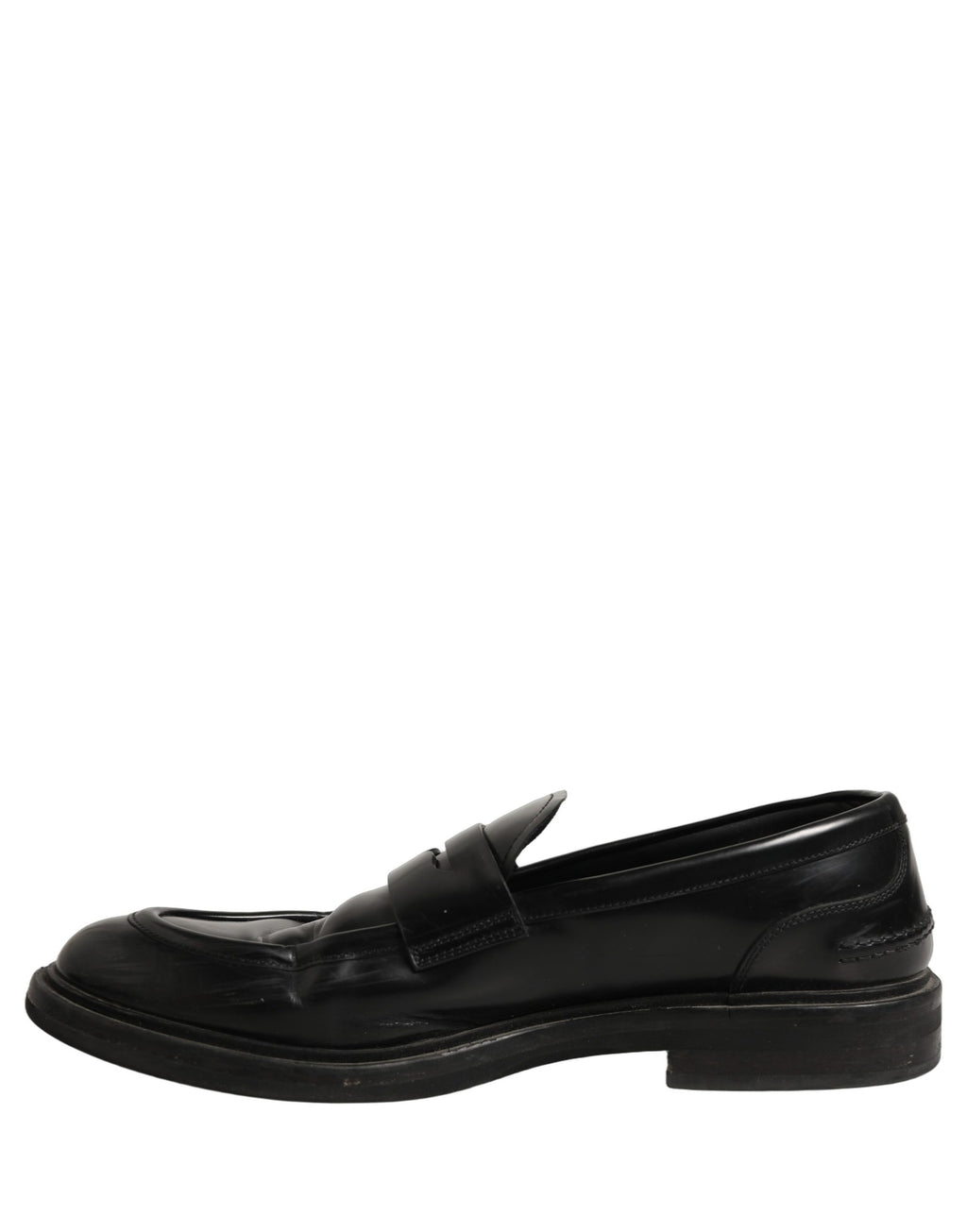 Black Brushed Calf Leather Loafers Shoes