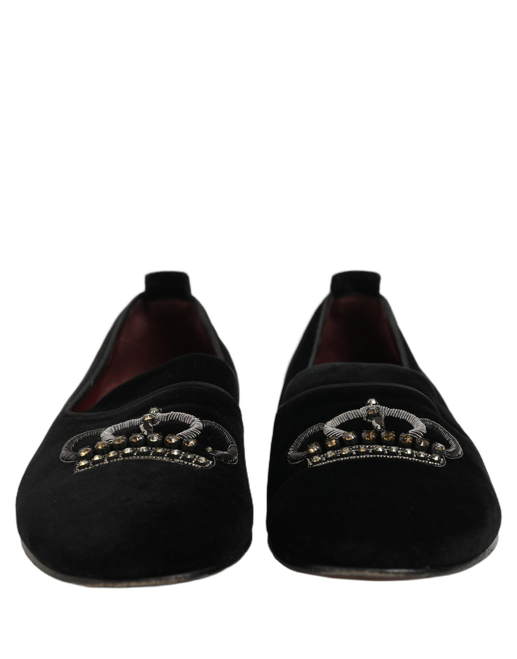 Black Crown Embellished Men Loafers Shoes