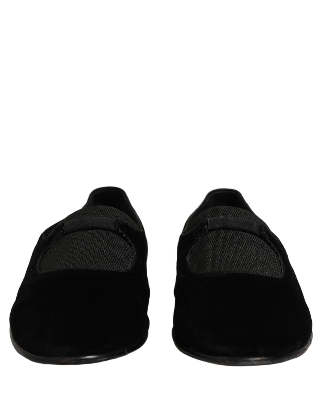 Black Velvet Slip On Slippers Loafers Shoes