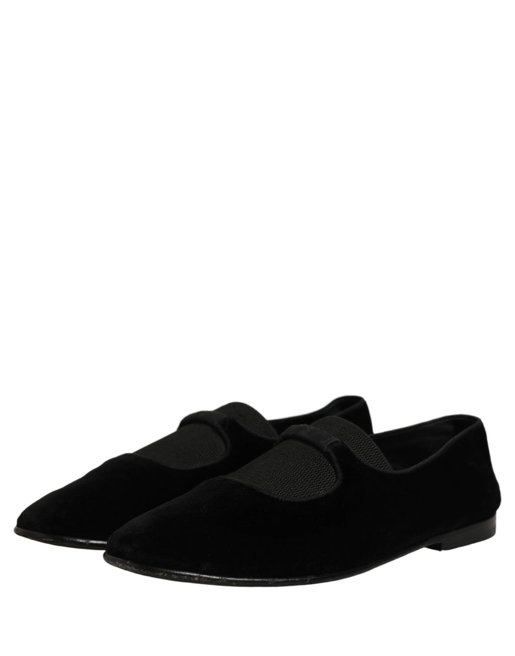Black Velvet Slip On Slippers Loafers Shoes