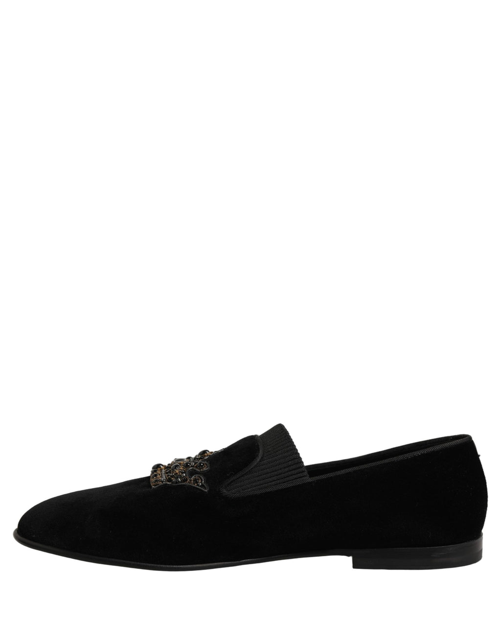 Black Crown Embellished Men Loafers Shoes