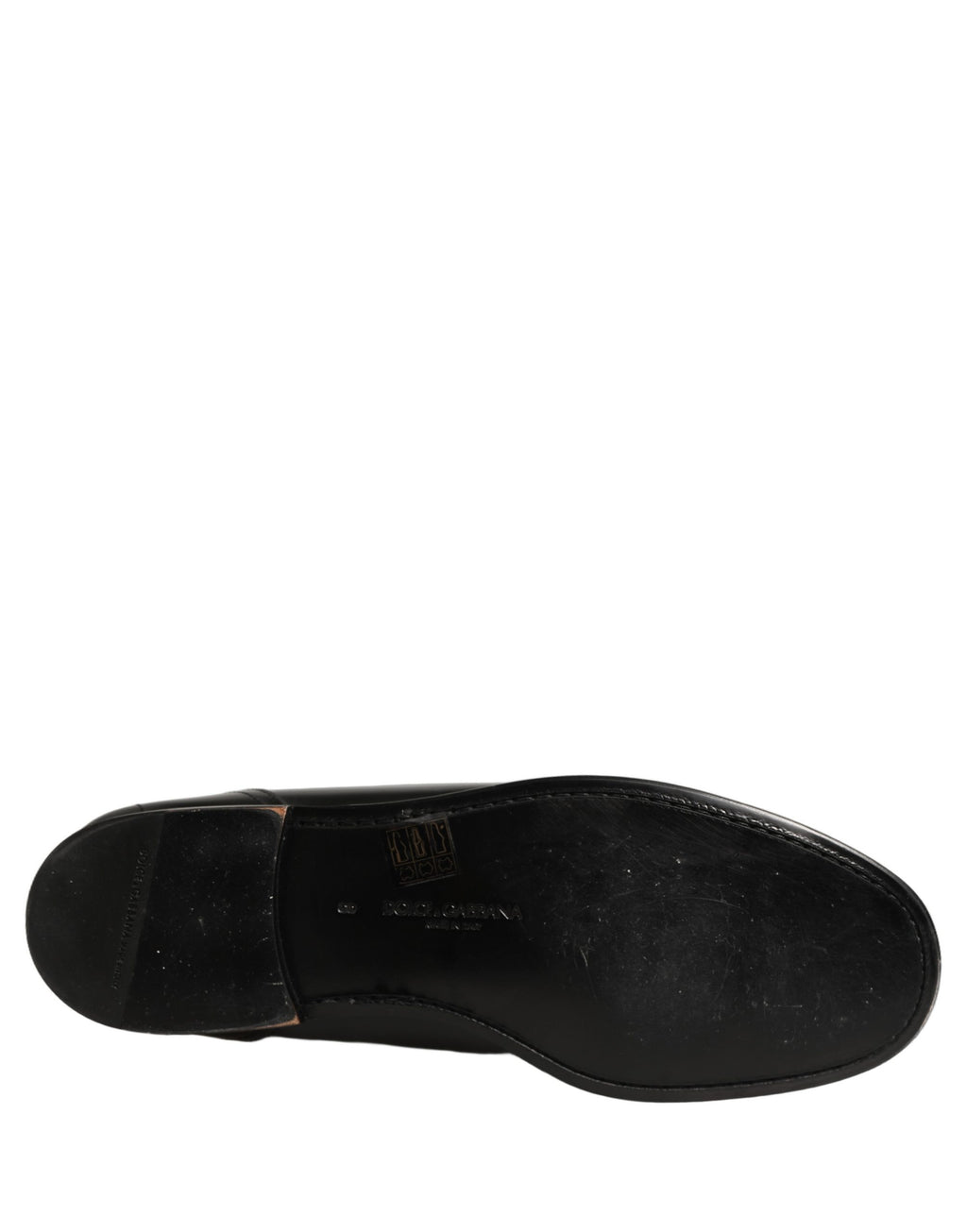 Black Leather Logo Plaque Men Loafers Shoes