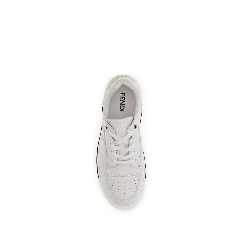 White Calf Leather Bos Taurus Low Top Sneakers