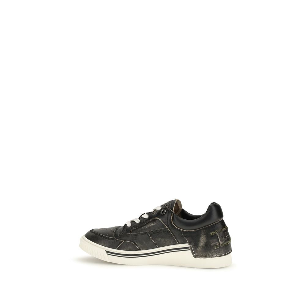 Black Calf Leather Bos Taurus Low Top Sneakers