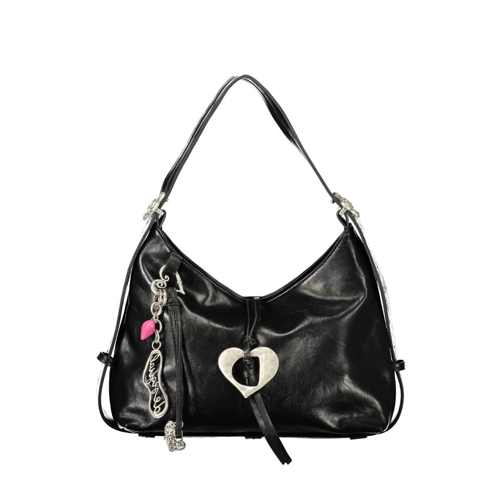 Nero Polyurethane Women's Bag With Adjustable Shoulder Handle