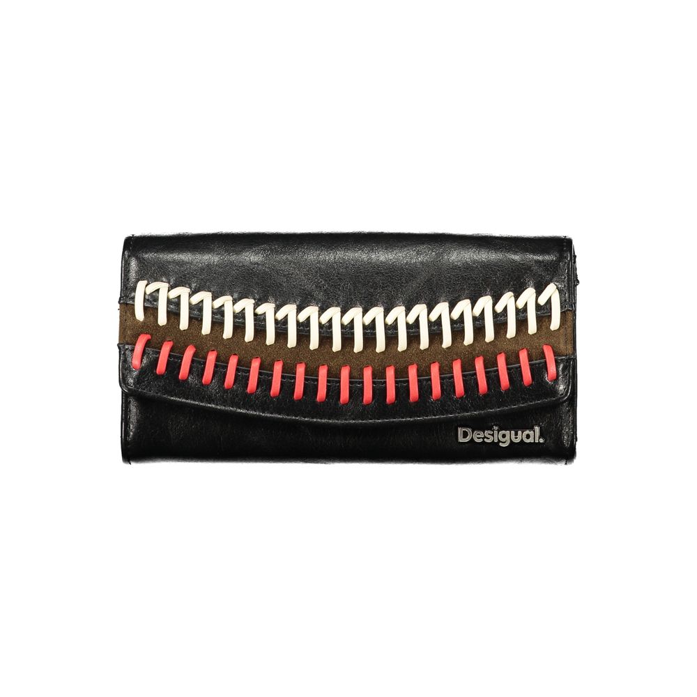 Black Polyurethane Women Wallet