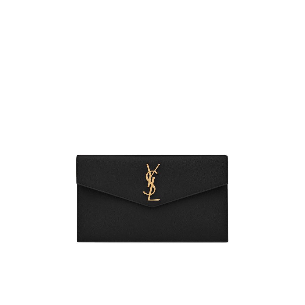 Black Leather Clutch Bag