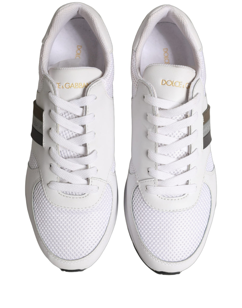 White Leather Mesh Low Top Neb Sneakers Shoes