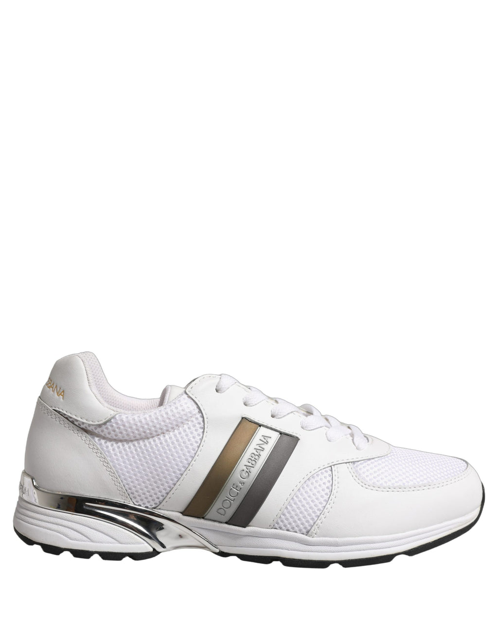 White Leather Mesh Low Top Neb Sneakers Shoes