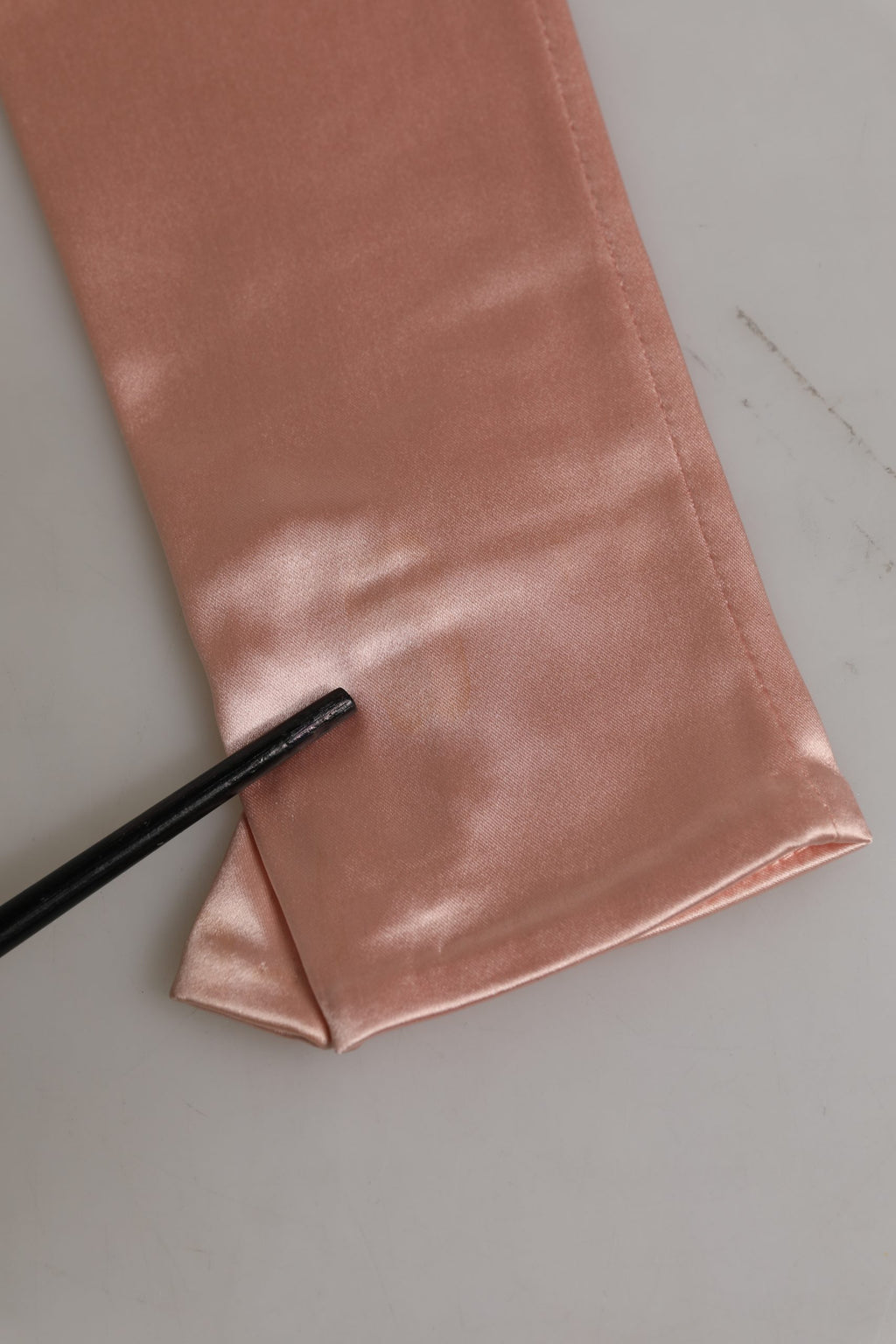 Pink Satin Long Opera Fingerless Gloves