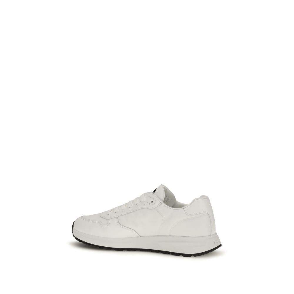 White Recycled Polyamide Athletic Sneakers