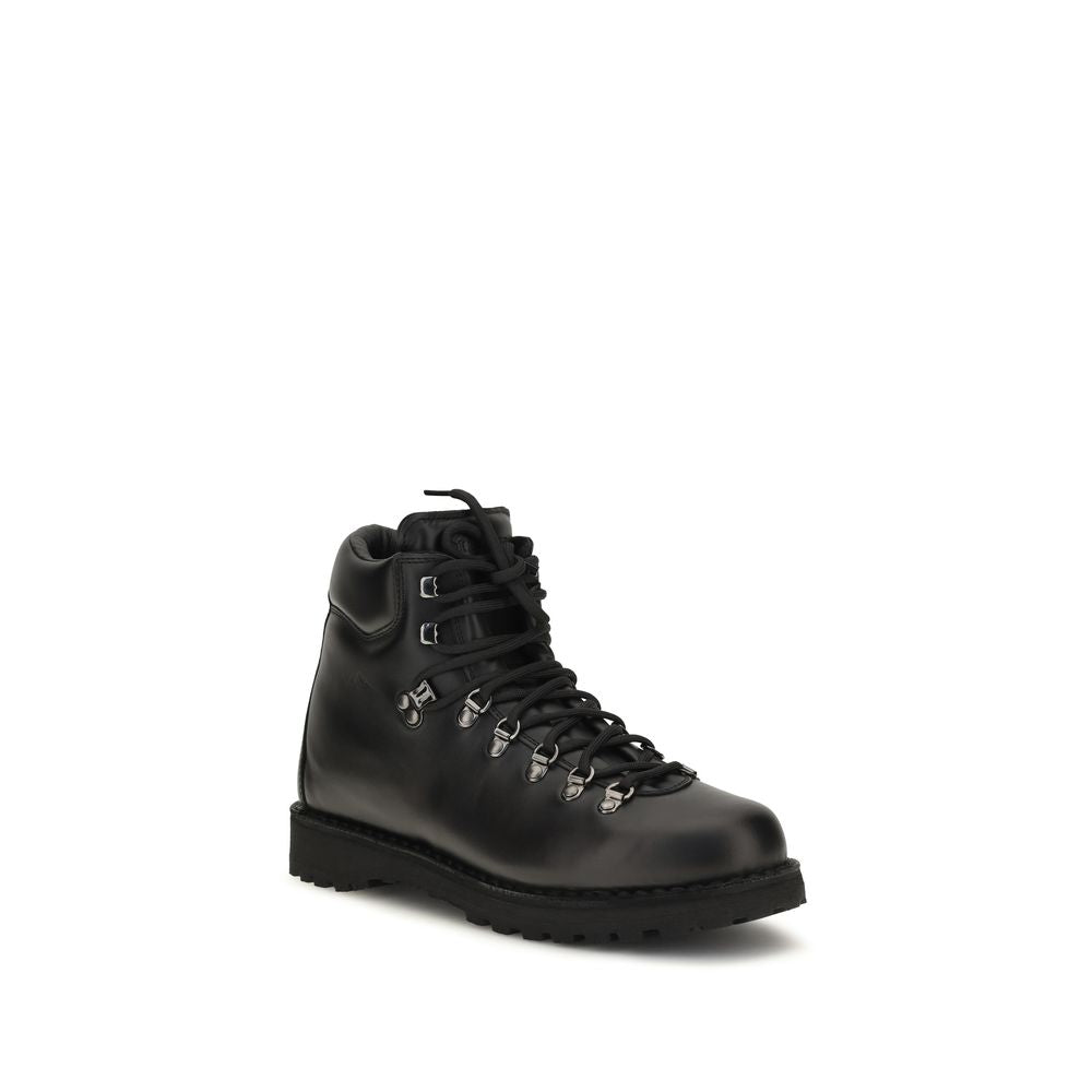 Black Calf Leather Bos Taurus Lace-Up Boots