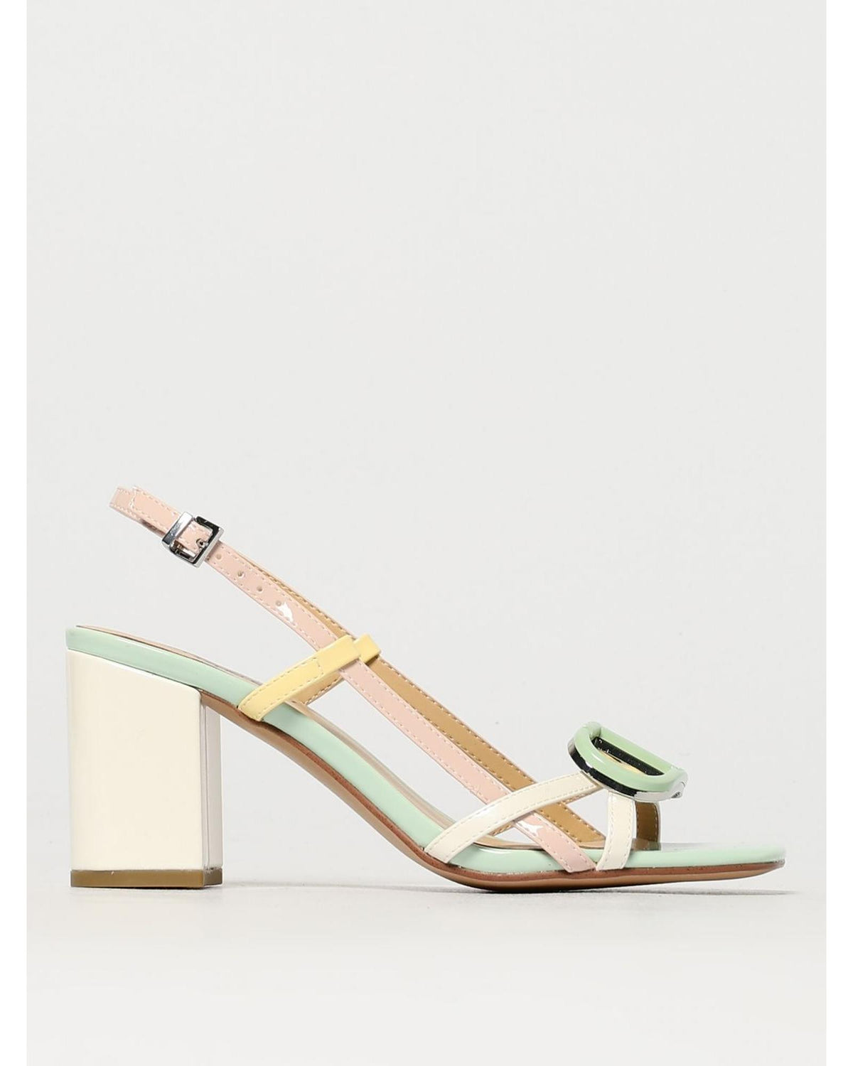 Blue Patent Leather Platform Sandals