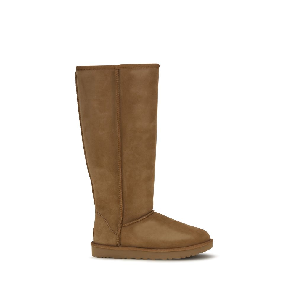Brown Calf Leather Bos Taurus Flat Boots
