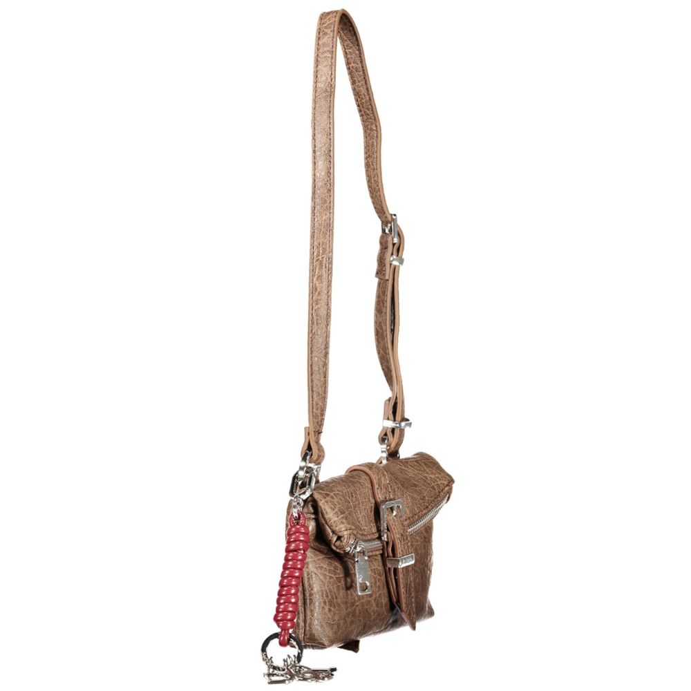 Brown Polyurethane Women's Bag